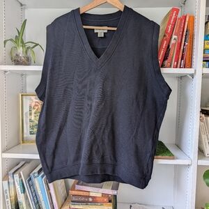 Cutter & Buck Sweater Vest Navy Men's Oversized Sleeveless Cotton Size Large